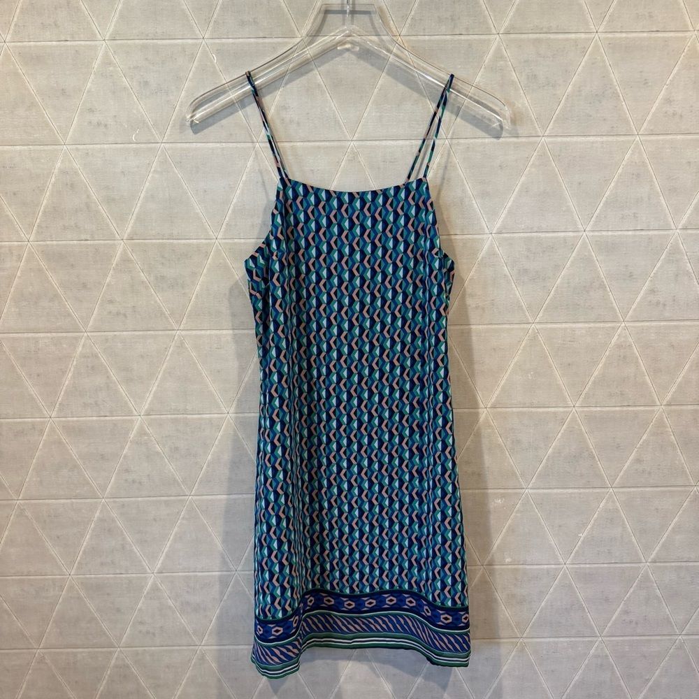 MAEVE Anthropologie Geo Print Silk Summer Slip Dress XS